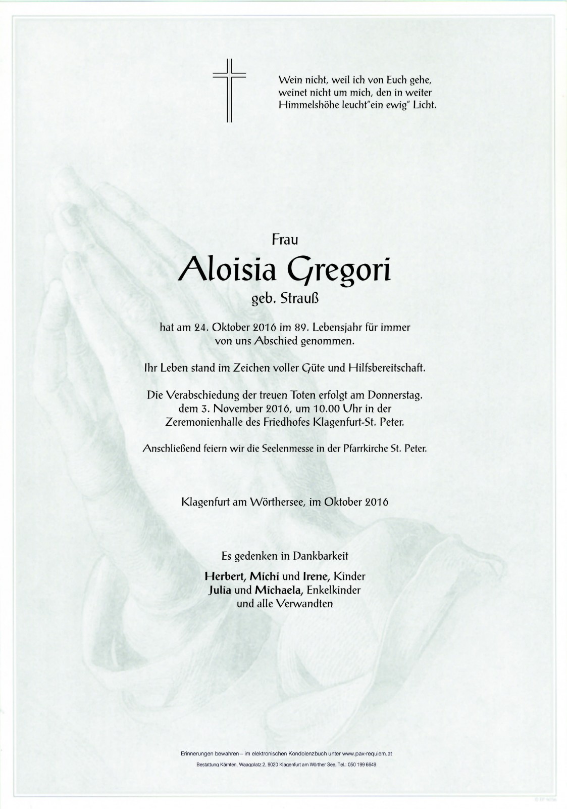 Parte Aloisia Gregori