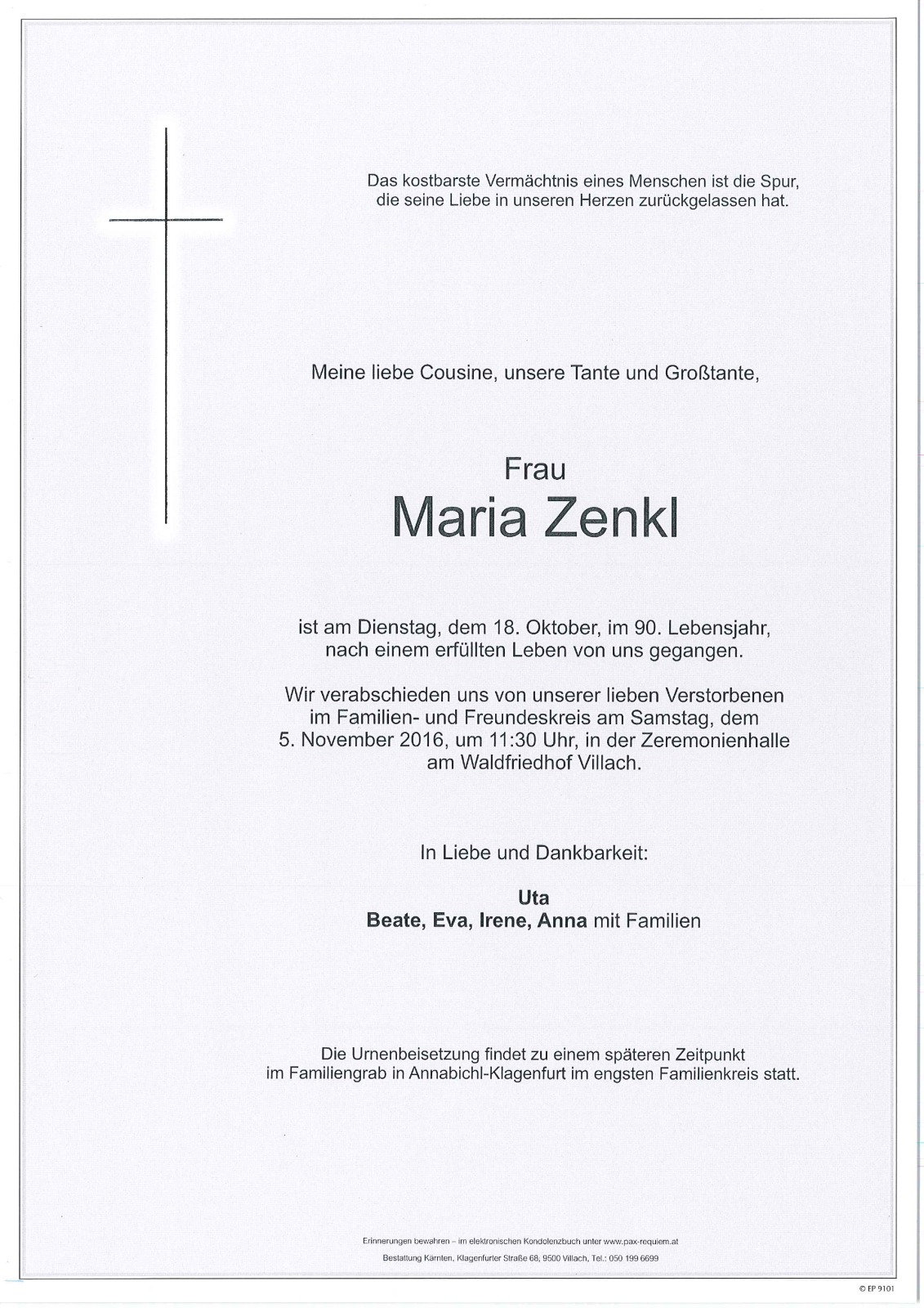 Parte Maria Zenkl