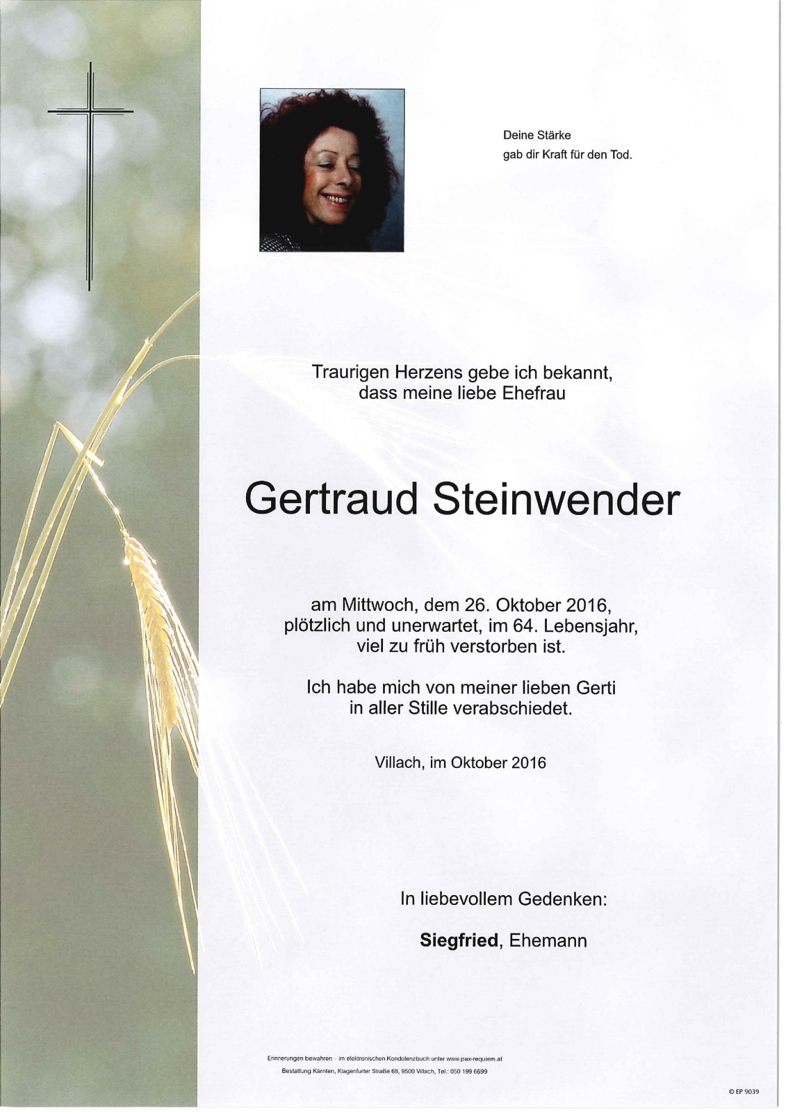 Parte Gertraud Steinwender geb. Frass