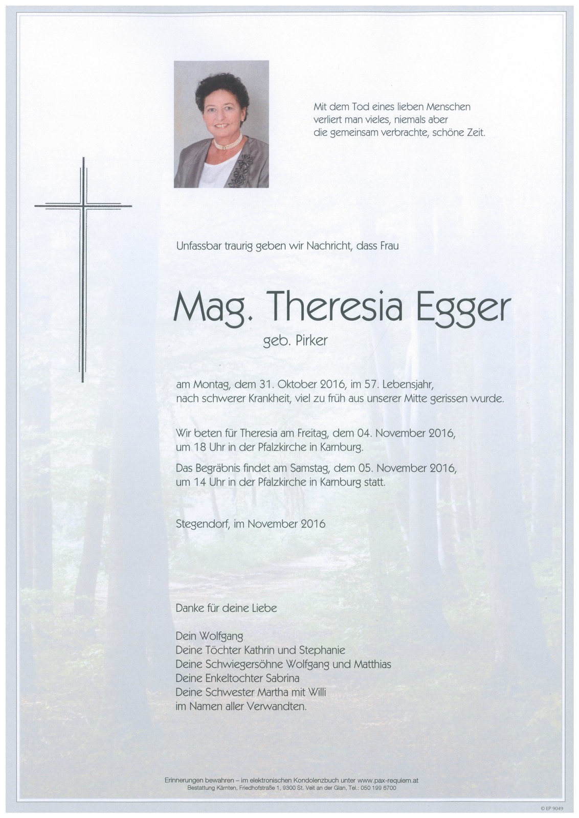 Parte Mag. Theresia Egger geb. Pirker