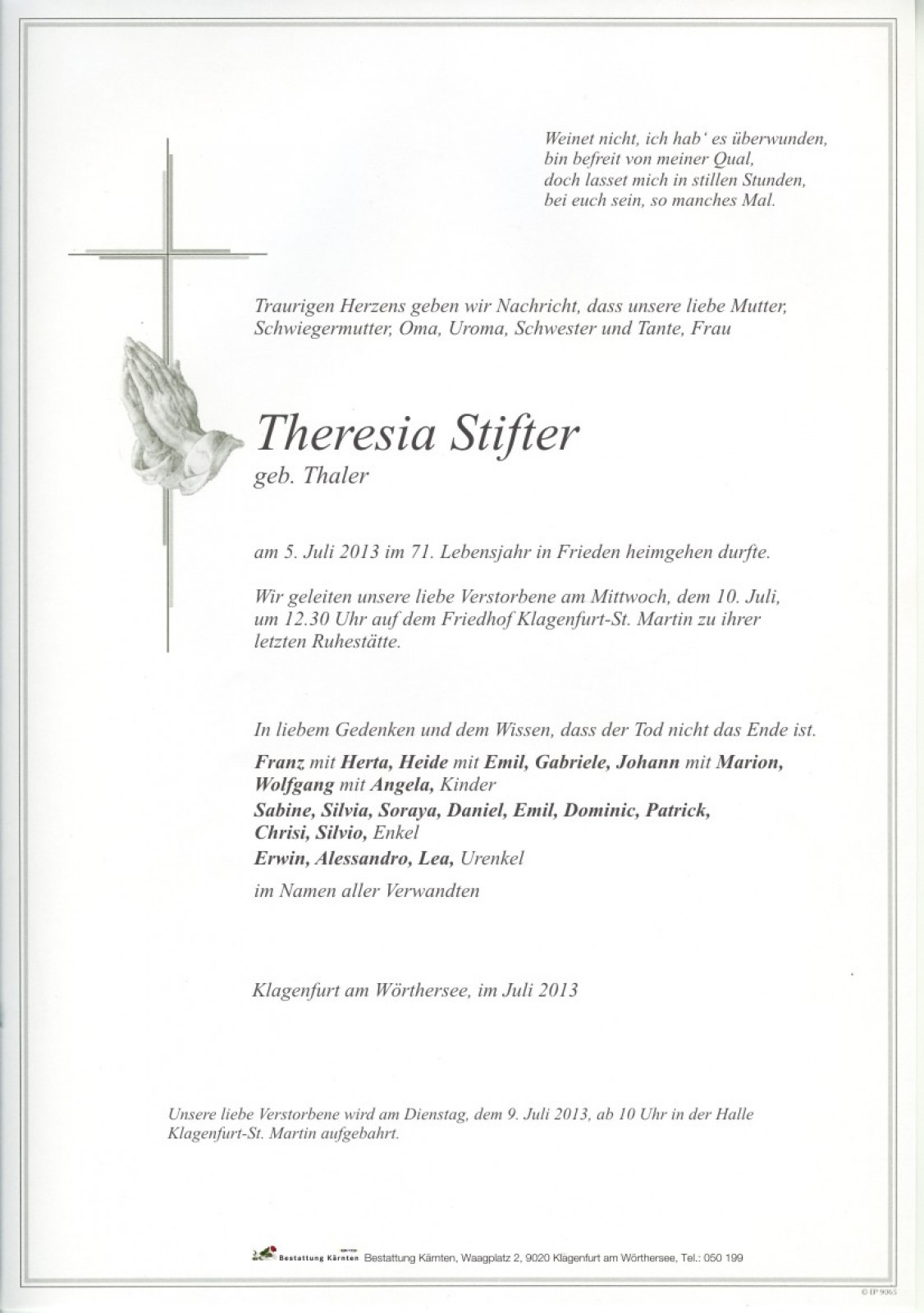 Parte Theresia Stifter