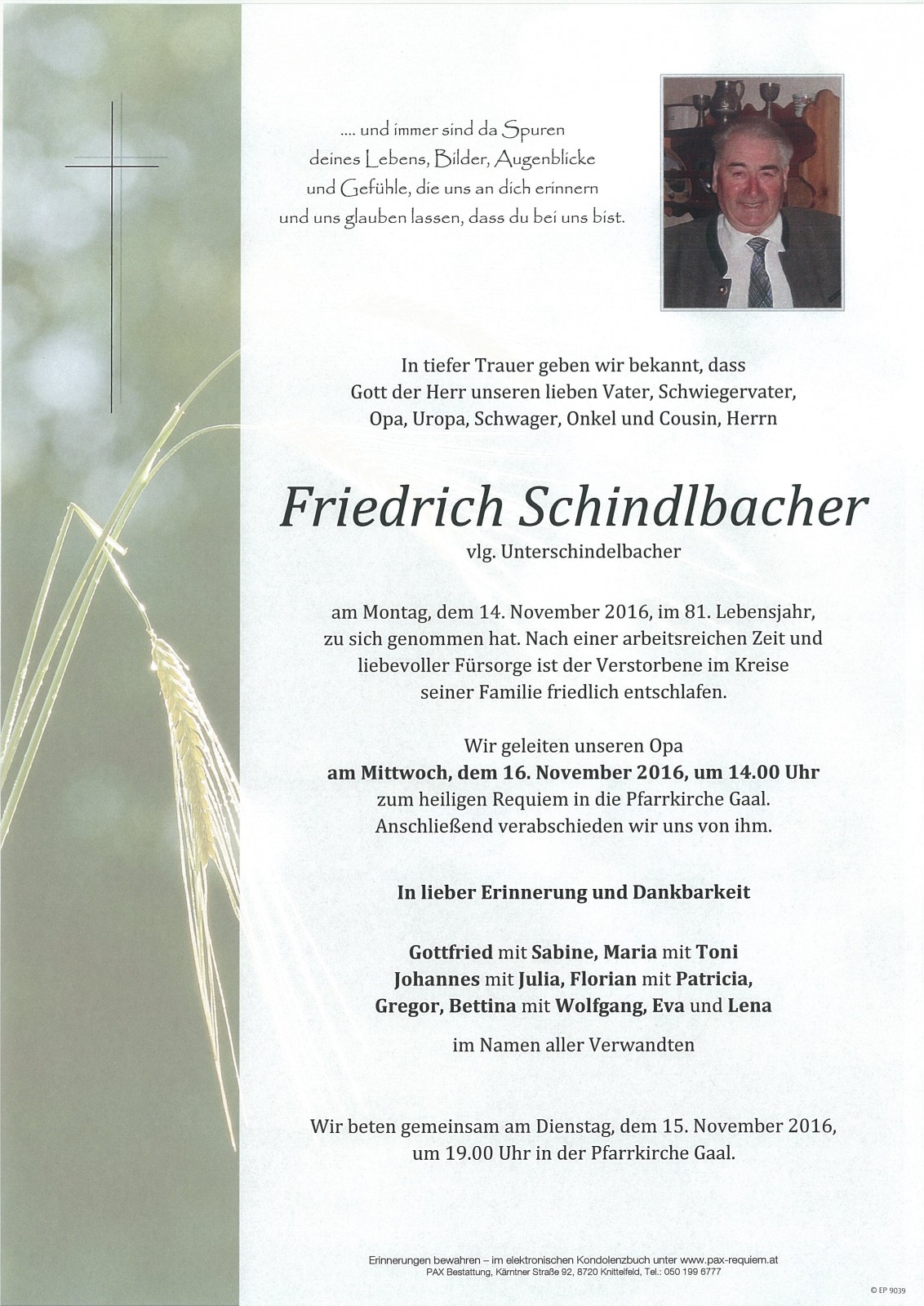 Parte Friedrich Schindlbacher