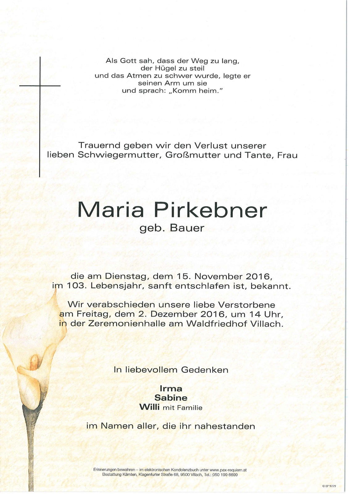 Parte Maria Pirkebner