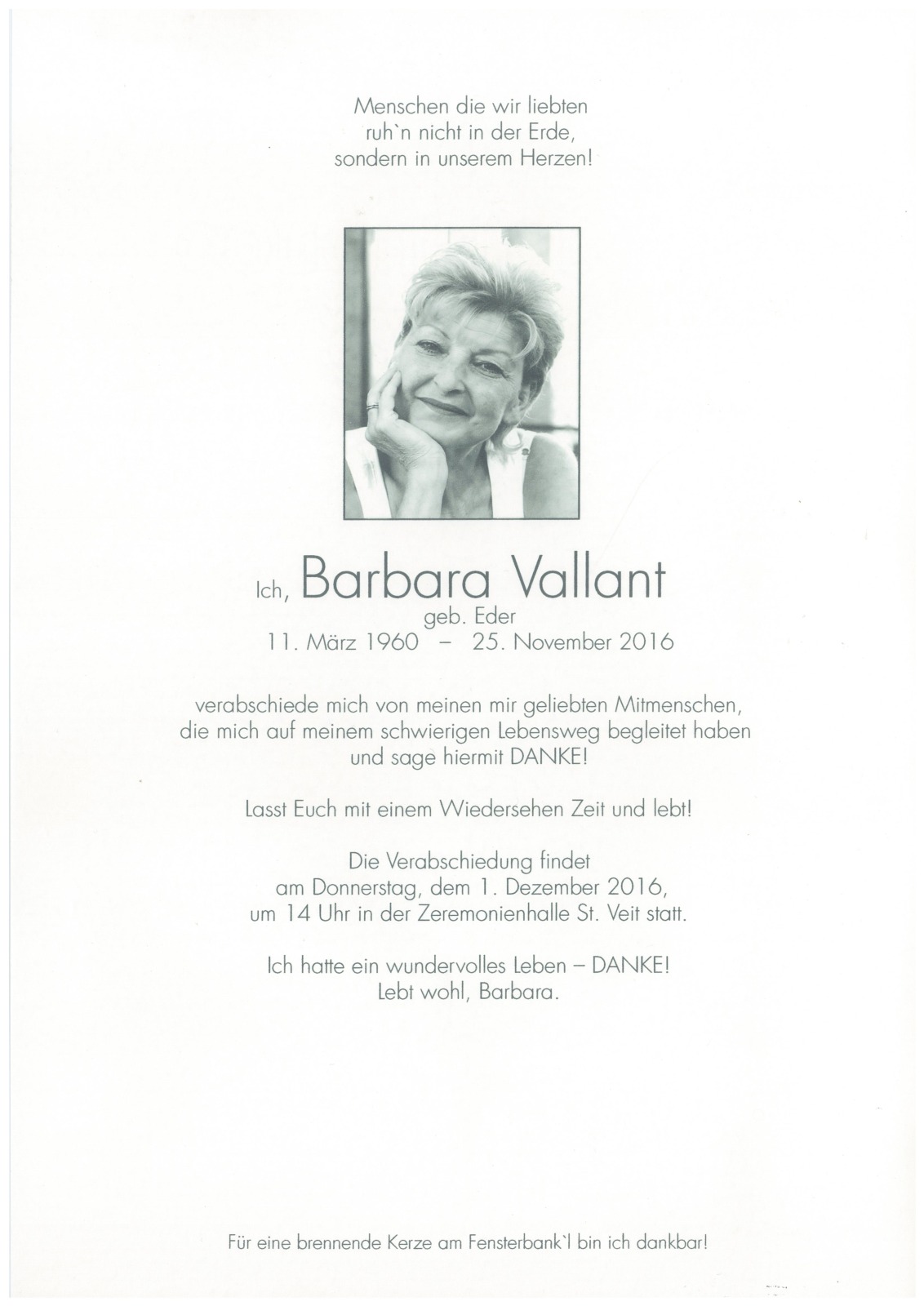 Parte Barbara Vallant  geb. Eder