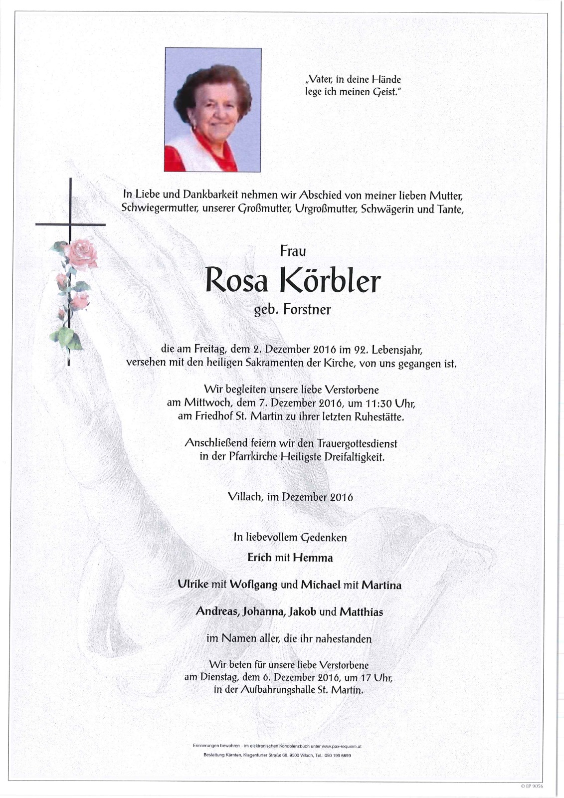Parte Rosa Körbler geb. Forstner