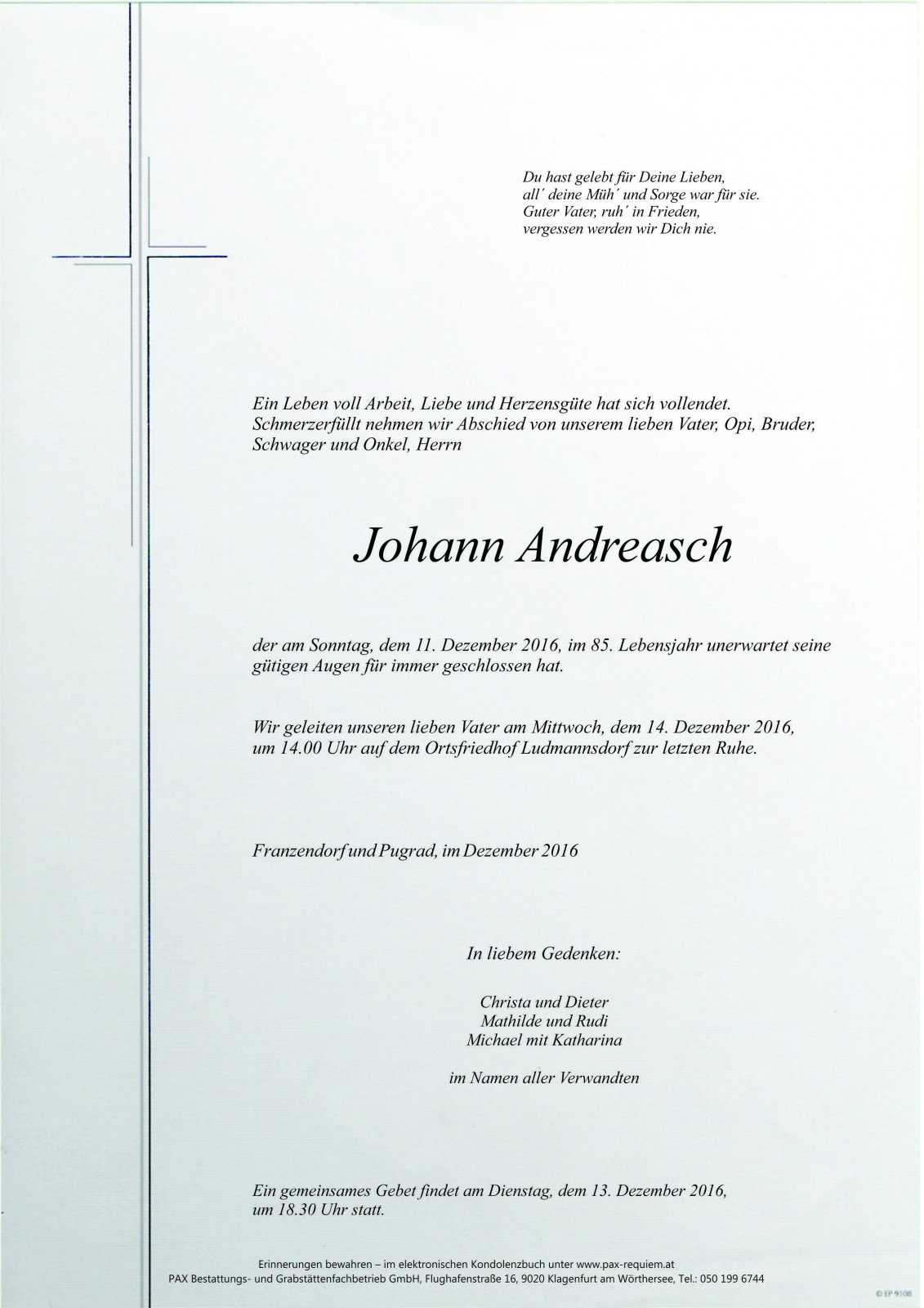 Parte Johann Andreasch