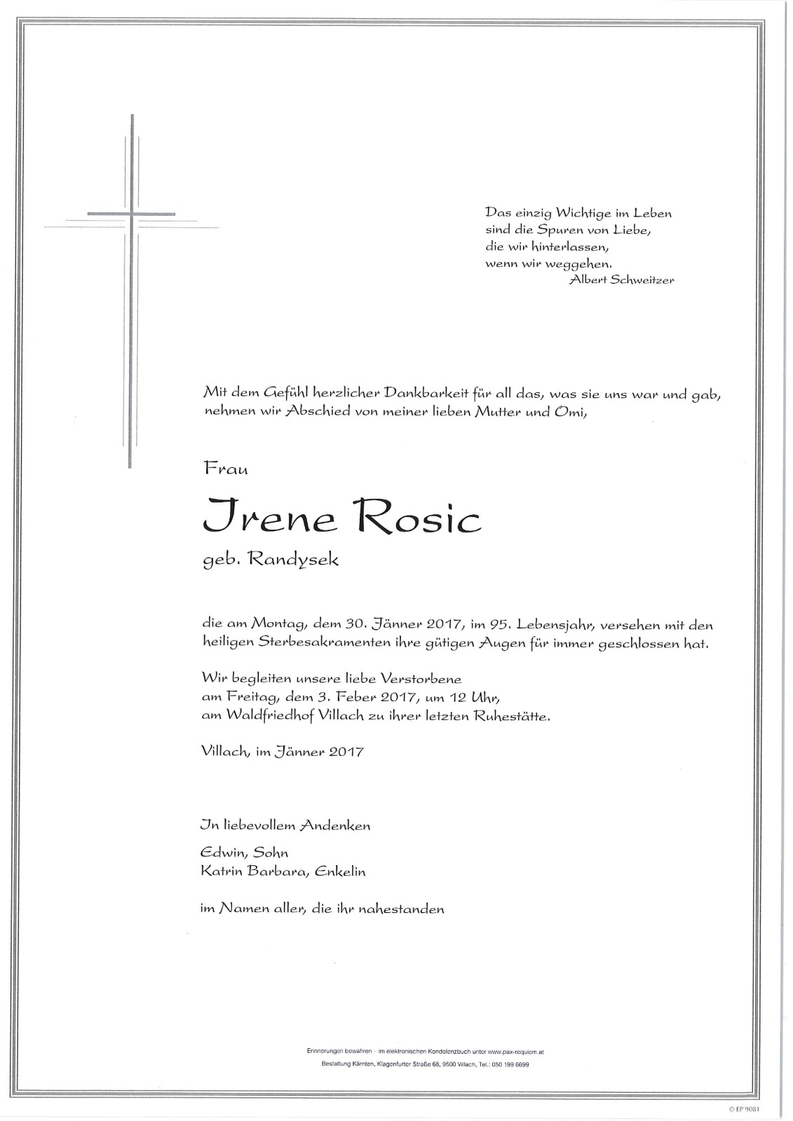 Parte Irene Rosic geb. Randysek