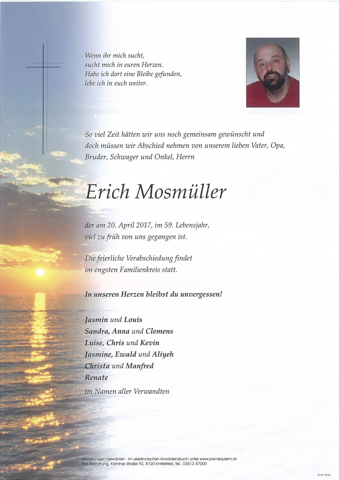 Parte von Erich Mosmüller
