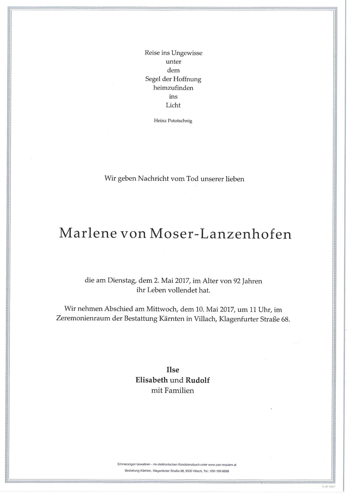 Parte Marlene von Moser-Lanzenhofen
