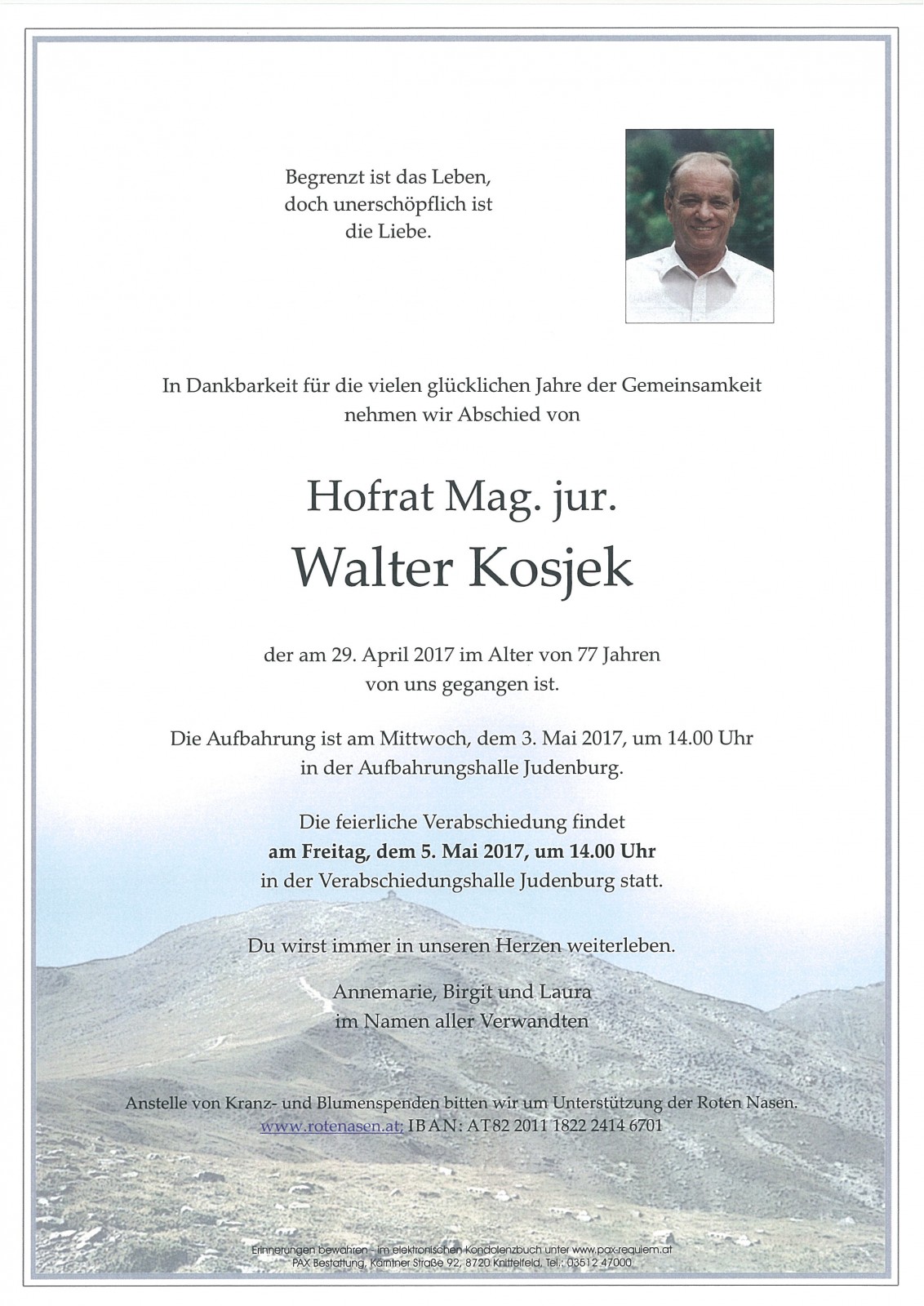 Parte Hofrat Mag. jur. Walter Kosjek