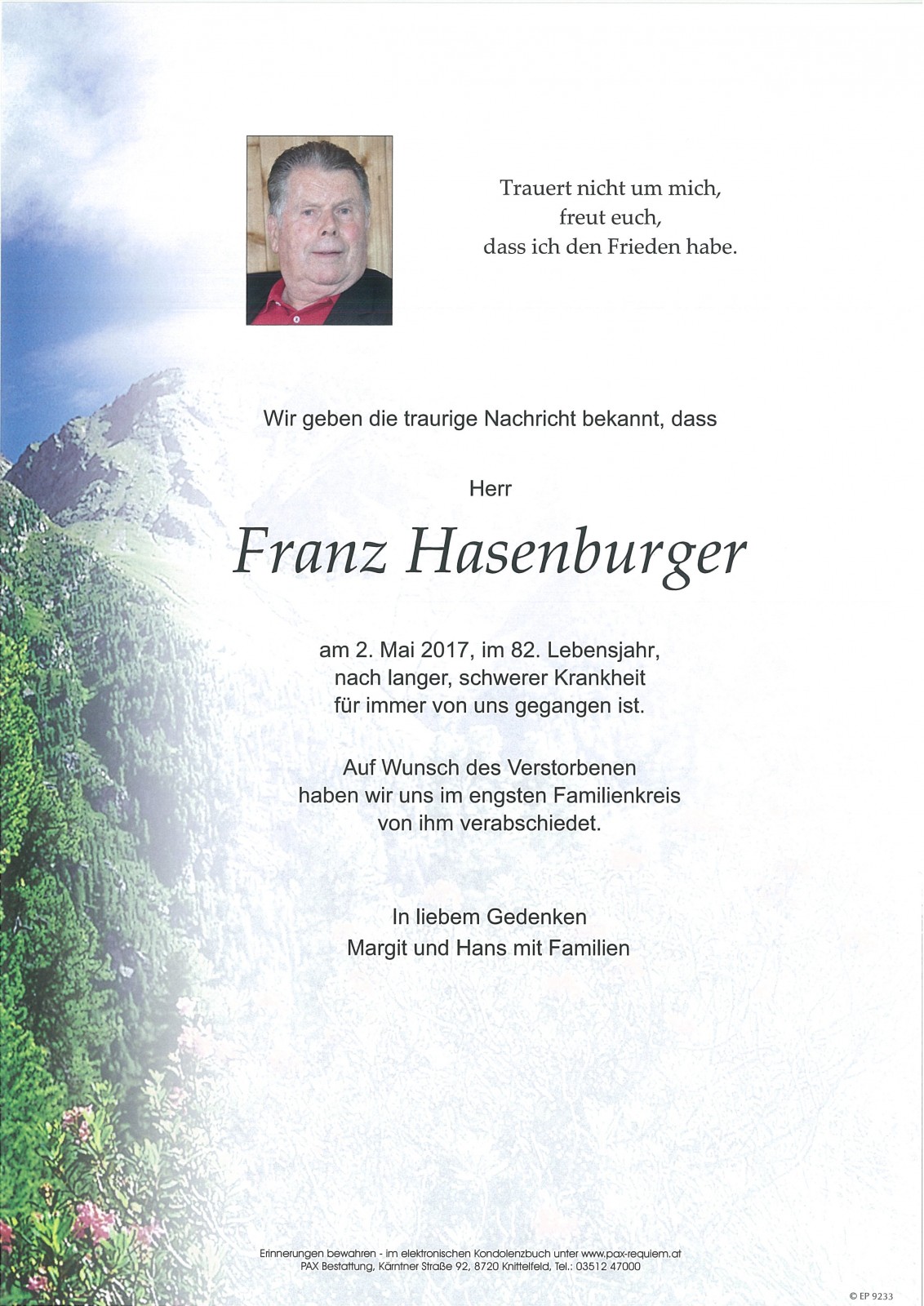Parte Franz Hasenburger