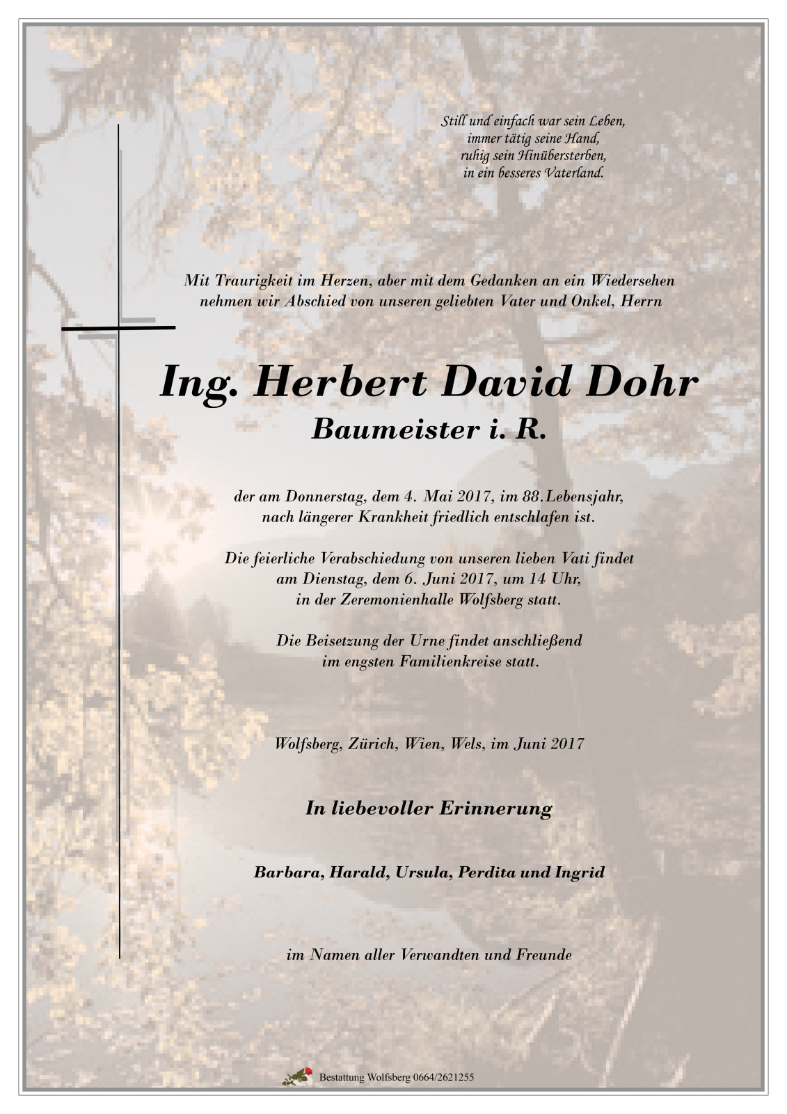 Parte Ing. Herbert David Dohr
