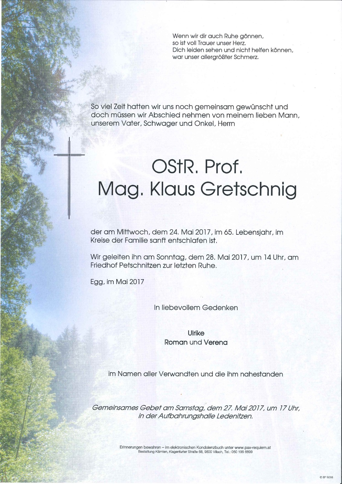 Parte OStR. Prof. Mag. Klaus Gretschnig