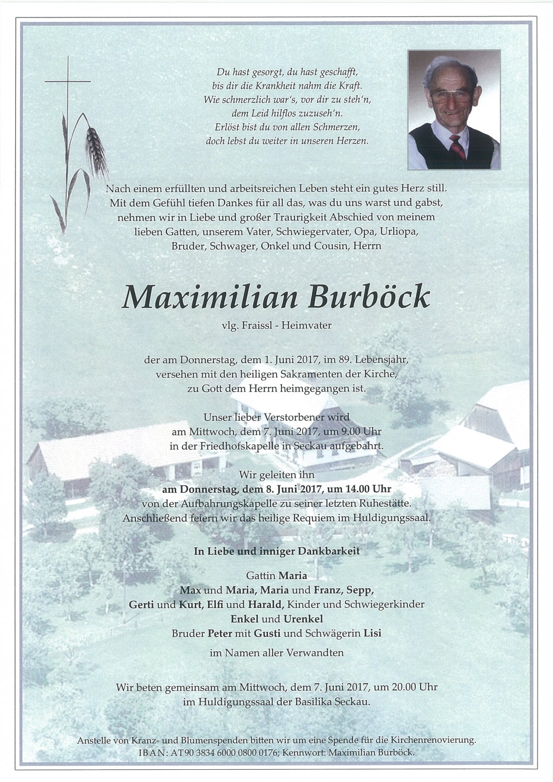 Parte Maximilian Burböck, vlg. Fraissl - Heimvater