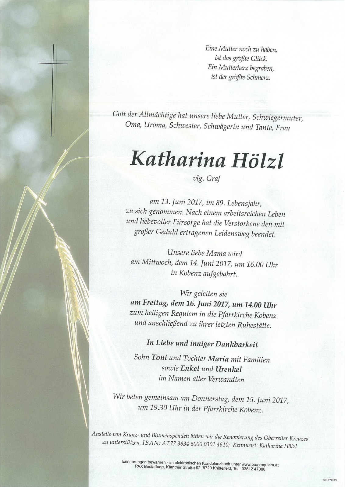 Parte Katharina Hölzl, vlg. Graf