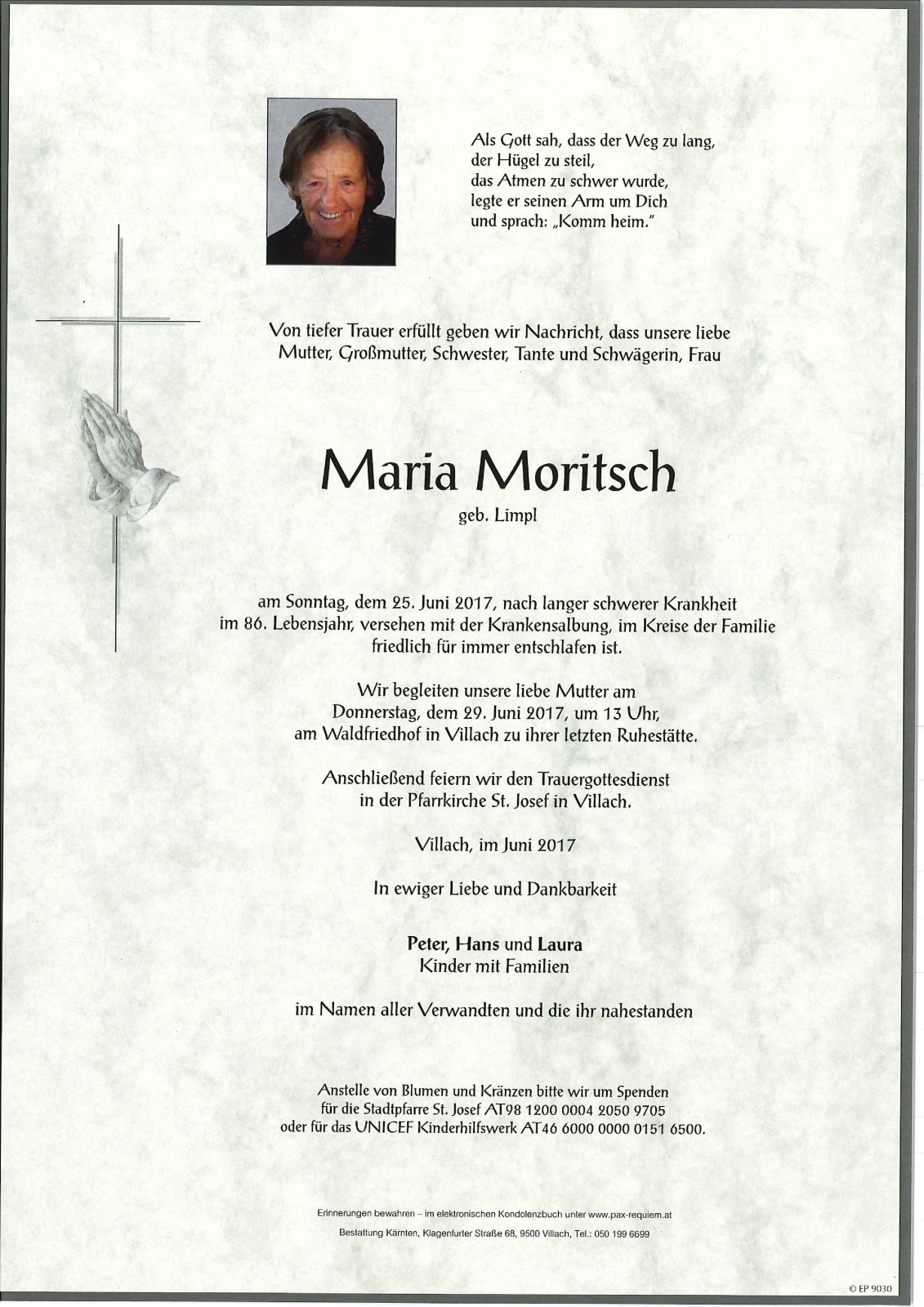 Parte Maria Moritsch geb. Limpl