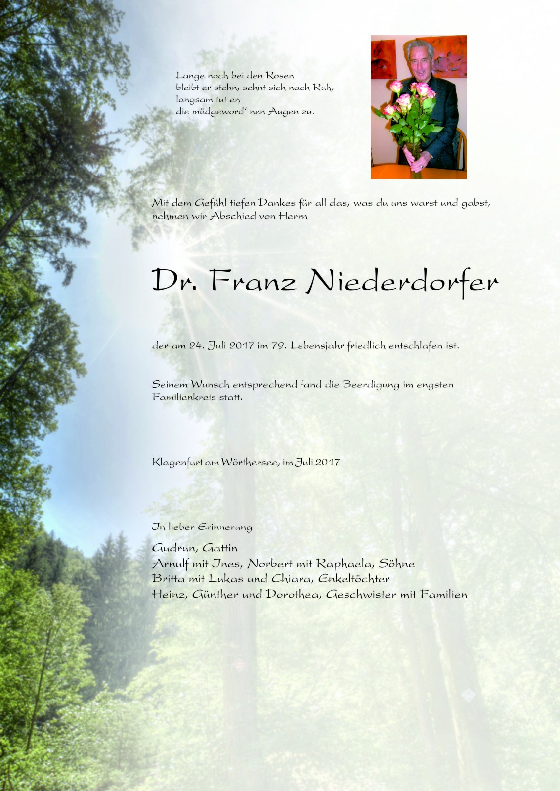 Parte Dr. Franz Niederdorfer