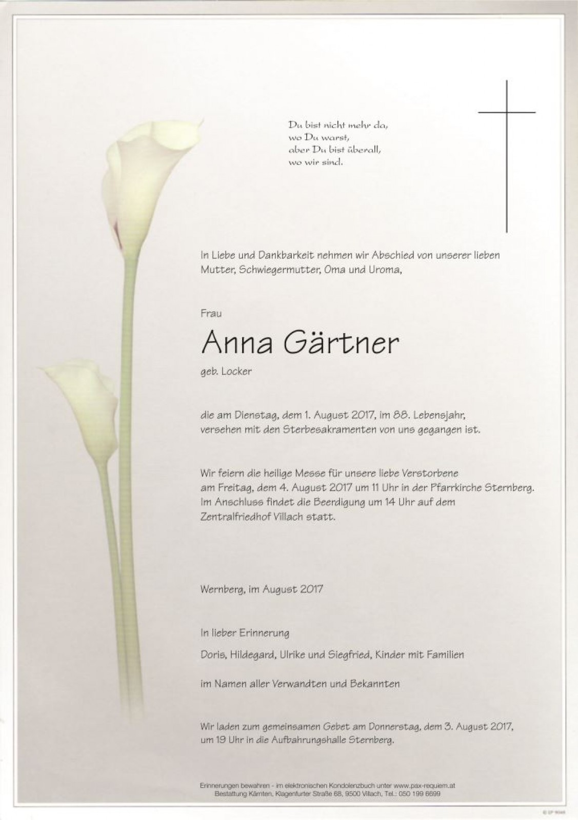 Parte Anna Gärtner, geb. Locker